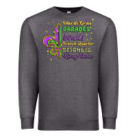 Charcoal Heather mardi gras parades beads french quarter beignets k Premium Sweatshirt - MaliasSmallBusiness
