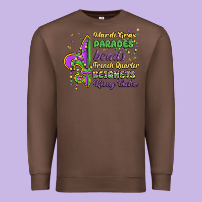 Mardi Gras Parades Beads French Quarter Beignets K Premium Sweatshirt Designed By Maliassmallbusiness