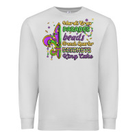 Dove Grey mardi gras parades beads french quarter beignets k Premium Sweatshirt - MaliasSmallBusiness