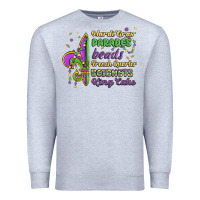 Heather Grey mardi gras parades beads french quarter beignets k Premium Sweatshirt - MaliasSmallBusiness