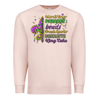 Pale Pink mardi gras parades beads french quarter beignets k Premium Sweatshirt - MaliasSmallBusiness