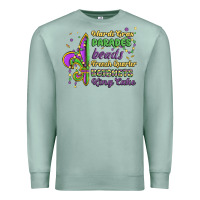 Seafoam mardi gras parades beads french quarter beignets k Premium Sweatshirt - MaliasSmallBusiness