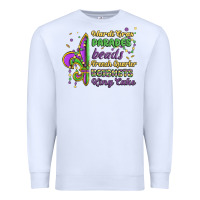 White mardi gras parades beads french quarter beignets k Premium Sweatshirt - MaliasSmallBusiness