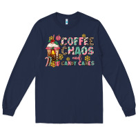 Navy coffee chaos and candy canes Long Sleeve Tee - AdoDesignShop