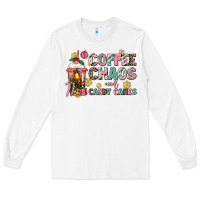 White coffee chaos and candy canes Long Sleeve Tee - AdoDesignShop