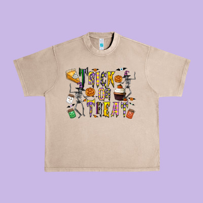 Trick Or Treat Urban Heavy Tee Designed By Cowhidedigitalart