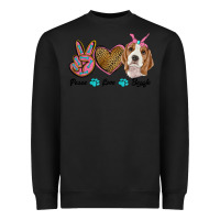 Black peace love beagle Heavyweight Sweatshirt - RanaPortraitStore
