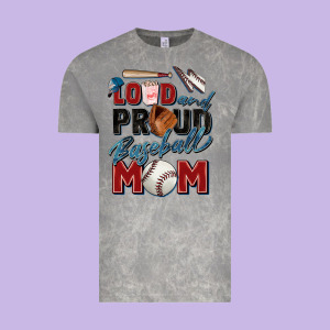 Loud And Proud Baseball Mom Vintage Tee Designed By Zillion Design Studio