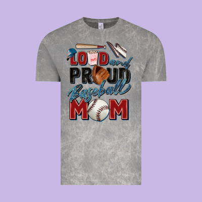 Loud And Proud Baseball Mom Vintage Tee Designed By Zillion Design Studio