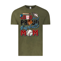 Vintage Olive loud and proud baseball mom Vintage Tee - Zillion Design Studio
