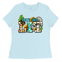 Baby Blue western lets get lit ado Ladies Tee - AdoDesignShop