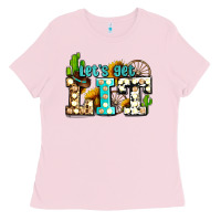 Bubblegum Pink western lets get lit ado Ladies Tee - AdoDesignShop