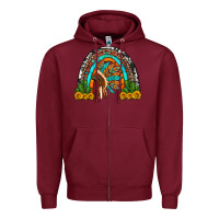 Burgundy indian headdress cactus and sunflowers rainbow Zipper Hoodie - Artiststas