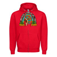Red indian headdress cactus and sunflowers rainbow Zipper Hoodie - Artiststas