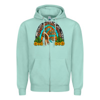 Seafoam indian headdress cactus and sunflowers rainbow Zipper Hoodie - Artiststas