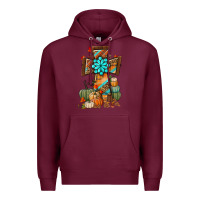 Burgundy fall cross Premium Hoodie - BundleAndBundleShop