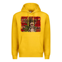 Lemon reindeer trees background Premium Hoodie - AdoDesignShop