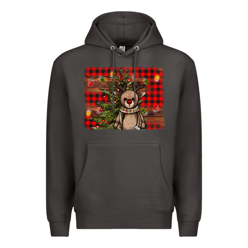 Reindeer Trees Background Premium Hoodie by AdoDesignShop | Teevron