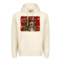 Tofu reindeer trees background Premium Hoodie - AdoDesignShop