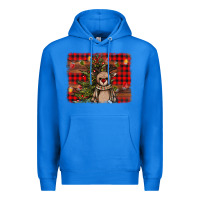 True Royal reindeer trees background Premium Hoodie - AdoDesignShop