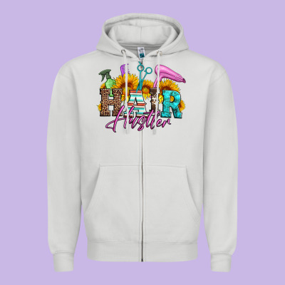 Hair Hustler Hairstylist Zipper Hoodie Designed By Artiststas