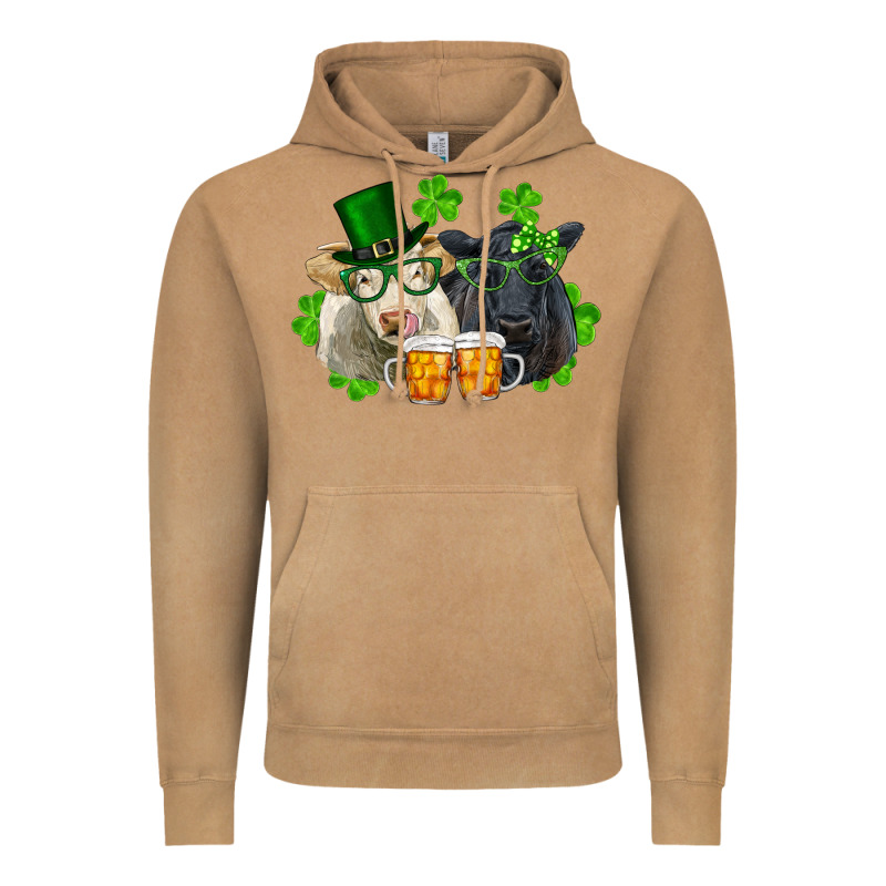 St. Patrick's Day Charolais And Black Angus Cows Vintage Hoodie by RanaPortraitStore | Teevron
