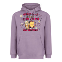 Lavender great days start with iced coffee and gratitude Heavyweight Hoodie - MaliasSmallBusiness