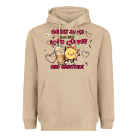 Mushroom great days start with iced coffee and gratitude Heavyweight Hoodie - MaliasSmallBusiness
