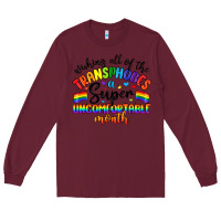 Burgundy wishing all of the transphobes uncomfortable month Long Sleeve Tee - Artiststas