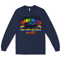 Navy wishing all of the transphobes uncomfortable month Long Sleeve Tee - Artiststas