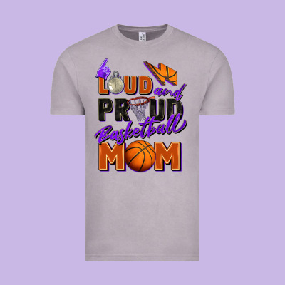 Loud And Proud Basketball Mom Vintage Tee Designed By Zillion Design Studio