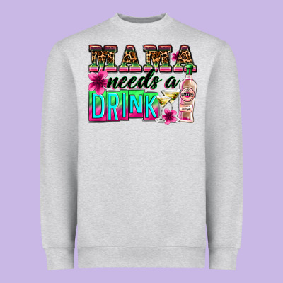 Mama Needs A Drink Heavyweight Sweatshirt Designed By Zillion Design Studio