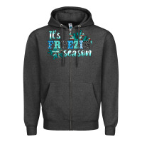 Charcoal Heather it's freezin' season Zipper Hoodie - AdoDesignShop