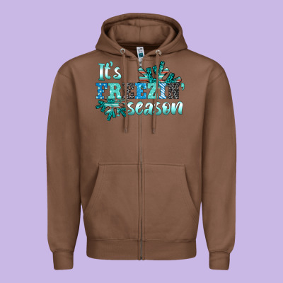 It's Freezin' Season Zipper Hoodie Designed By Adodesignshop