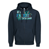 Navy it's freezin' season Zipper Hoodie - AdoDesignShop