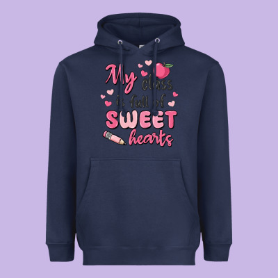 My Class Is Full Of Sweet Hearts Heavyweight Hoodie Designed By Maliassmallbusiness