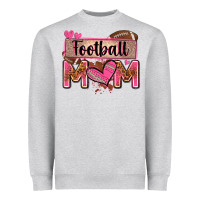 Heather Grey football mom with leopard Heavyweight Sweatshirt - Zillion Design Studio