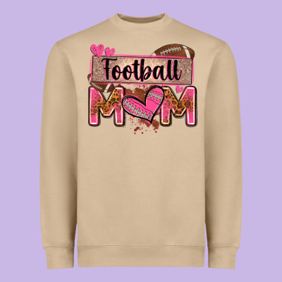 Football Mom With Leopard Heavyweight Sweatshirt Designed By Zillion Design Studio