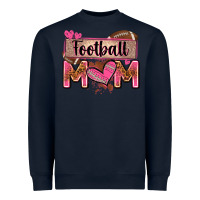 Navy football mom with leopard Heavyweight Sweatshirt - Zillion Design Studio