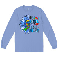 Colony Blue in april we wear blue sunflower Long Sleeve Tee - Artiststas