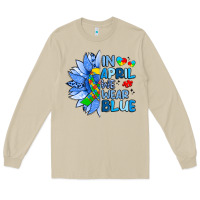 Mushroom in april we wear blue sunflower Long Sleeve Tee - Artiststas