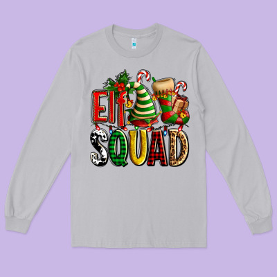 Elf Squad With Elf Hat And Socks Long Sleeve Tee Designed By Adodesignshop