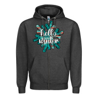 Charcoal Heather hello winter Zipper Hoodie - AdoDesignShop
