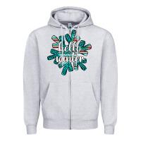 Heather Grey hello winter Zipper Hoodie - AdoDesignShop