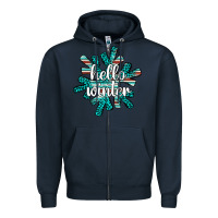 Navy hello winter Zipper Hoodie - AdoDesignShop