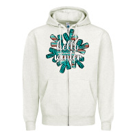 Oatmeal Heather hello winter Zipper Hoodie - AdoDesignShop