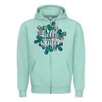 Seafoam hello winter Zipper Hoodie - AdoDesignShop