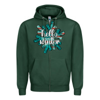 Sports Green hello winter Zipper Hoodie - AdoDesignShop