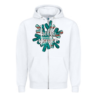 White hello winter Zipper Hoodie - AdoDesignShop