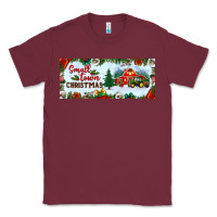 Burgundy small town christmas Classic Tee - BundleAndBundleShop